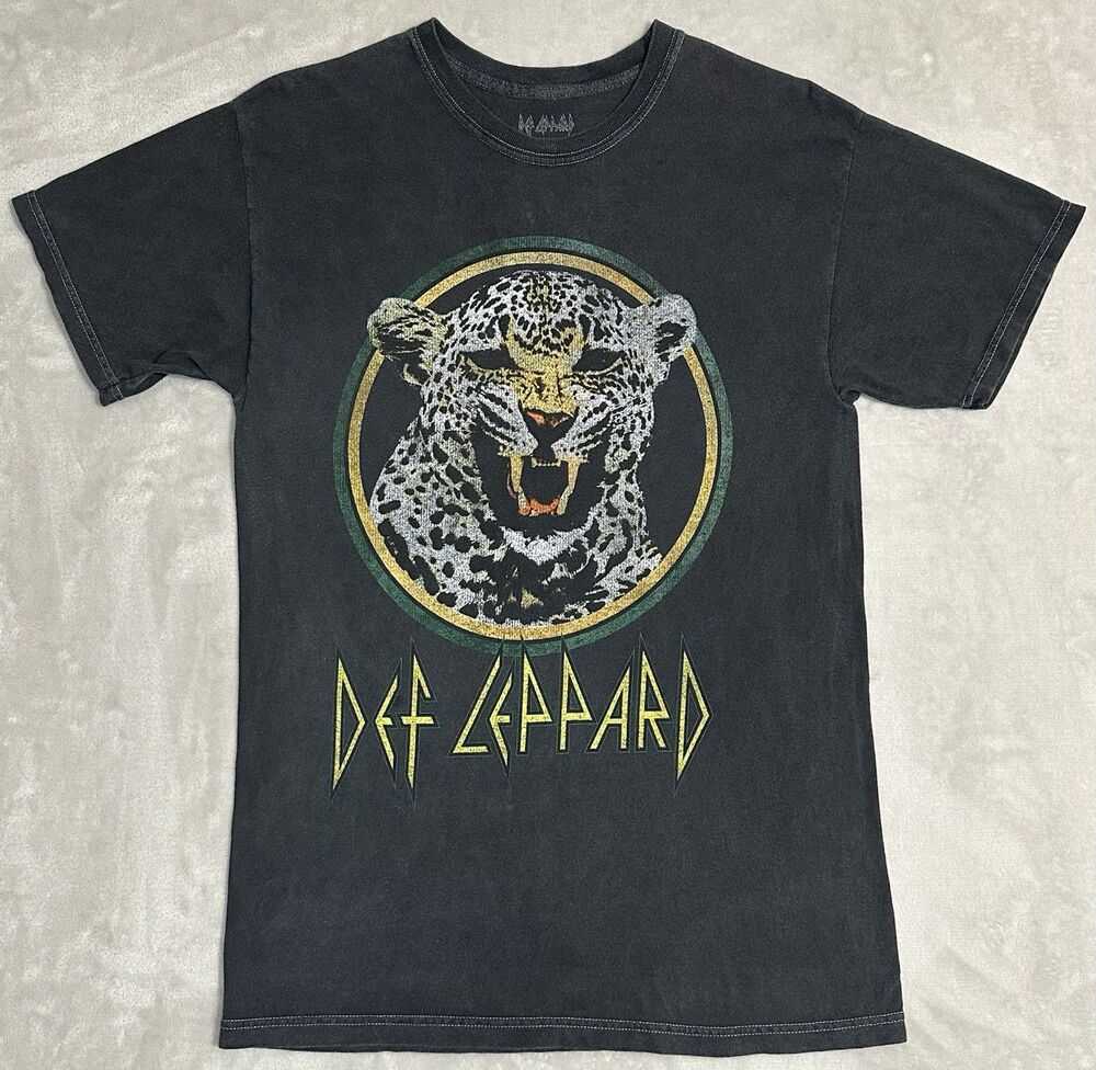 Philcos Def Leppard Animal 1987 Retro Rock Band Graphic Tee S/M Faded Black